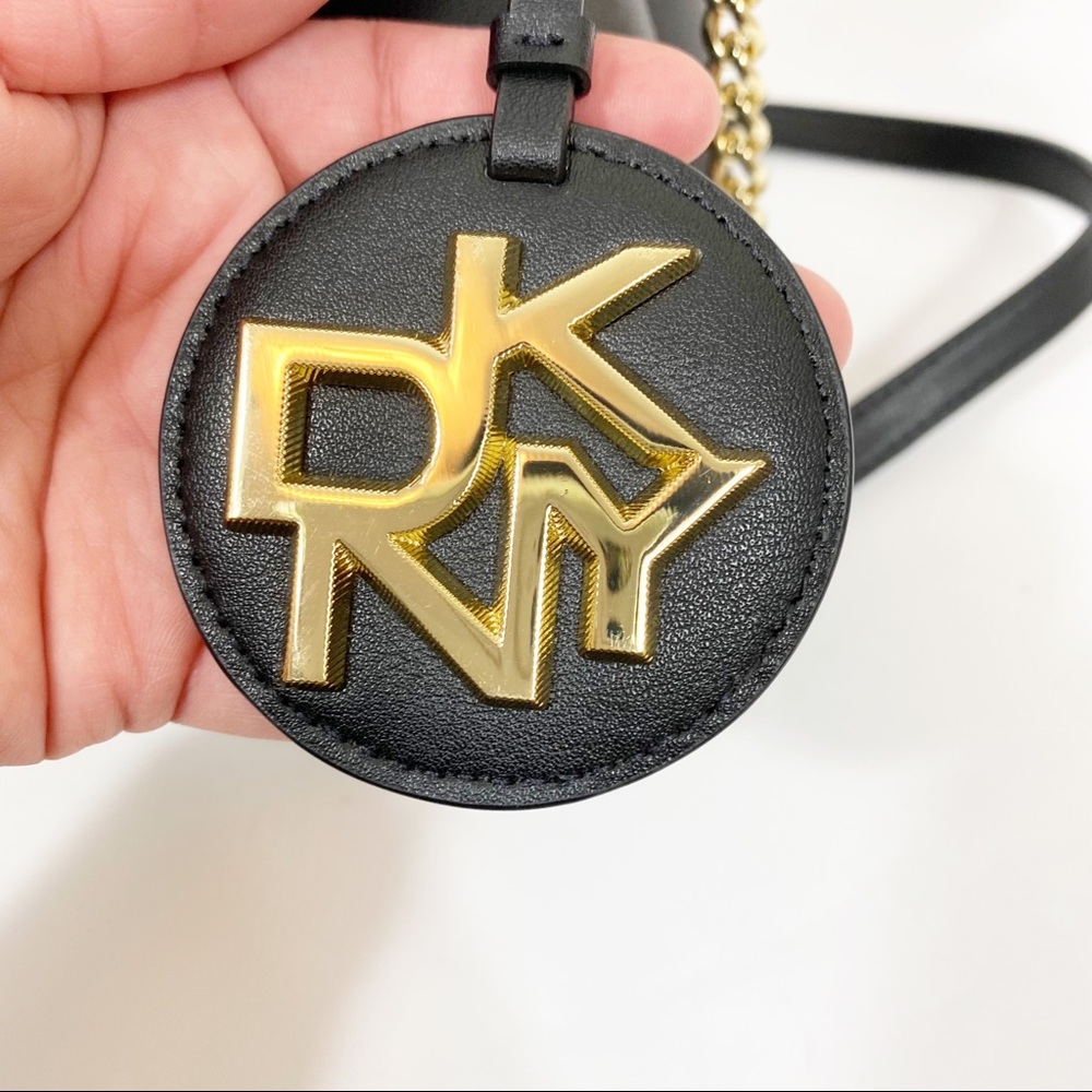 Dkny Dayna Leather Bucket Bag Black Shoulder Crossbody Gem